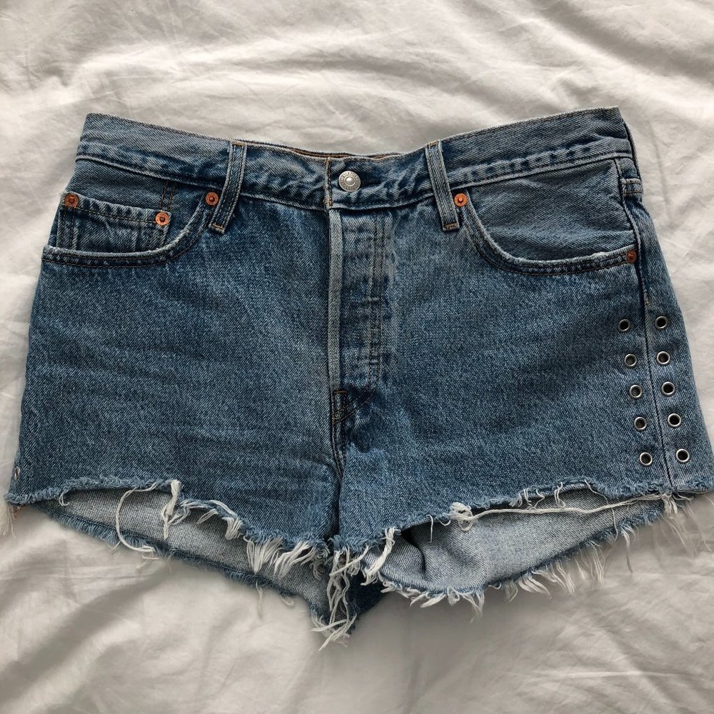 Levis 501 High Rise Denim Shorts